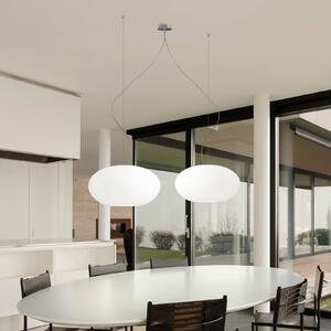 Casablanca Aih - závěsné světlo 2zdr bílé matné, stmívatelný, Bílá / opál, Obývací pokoj / jídelna, Sklo, Design