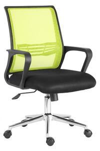 Kancelářská otočná židle JASMINE — látka, síť, žluto-zelená