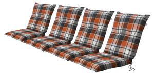 LIVARNO home Sada potahů na židli / křeslo Valencia, 100 x 50 x 8 cm, 4dílná, káro / červená / šedá (800003521)