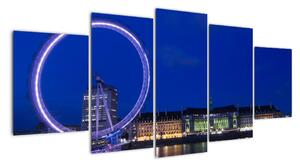 Noční Londýnské oko - obrazy (150x70cm)
