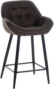Barová židle Gibson ~ látka, kovové nohy černé - Hnědá