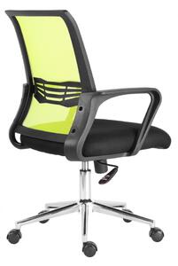 Kancelářská otočná židle JASMINE — látka, síť, žluto-zelená