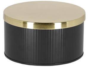 Černo zlatá kovová dóza Kave Home Quelia ⌀ 21 cm