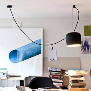FLOS Designové závěsné světlo Aim LED, černé, stmívatelný, Černá, Obývací pokoj / jídelna, Hliník, Design