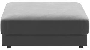 Tmavě šedá sametová podnožka DEVICHY Laure 112 x 112 cm