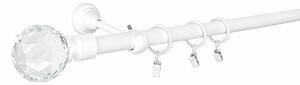 Kovovégarnýže.cz Garnýž Globe elegance 19 mm bílá lesklá Varianta jednořadá nebo dvouřadá: Jednořadá, Délka: 120 cm, Uchycení látky: Kroužky s žabkou