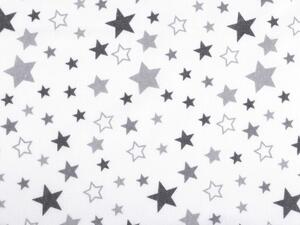 Bavlněný flanel hvězdy - 3 (367) bílá šedá