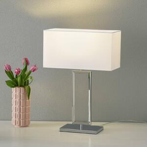 Helestra stolní lampa Enna 2, výška 53 cm, E14, bílá, textilní, Bílá / opál, Obývací pokoj / jídelna, Textil / tkanina / hedvábí, Moderní