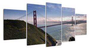 Golden Gate Bridge - moderní obrazy (150x70cm)