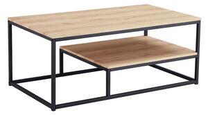 Konferenční stolek, dub světlý / černá, LARON