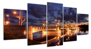 Obraz osvětleného mostu (150x70cm)