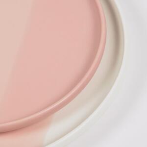 Růžový porcelánový talíř Kave Home Sayuri 25,7 cm