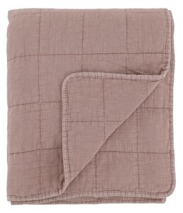 Růžový přehoz s opraným vzhledem Aix Vintage Quilt - 130*180 cm - Chic Antique