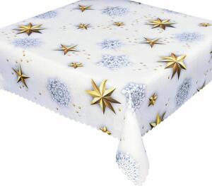 DekorTextil Vánoční ubrus s nešpinivou úpravou Hvězdy - bílý - 75 x 75 cm