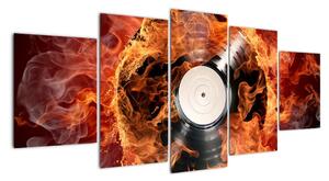 Obraz hořící gramofonové desky (150x70cm)