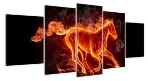 Obraz hořící kůň (150x70cm)