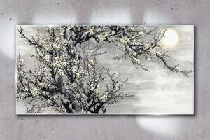 Obraz na skle Obraz na skle Větve stromů květiny slunce