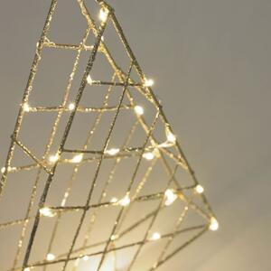Zlatá vánoční světelná dekorace ve tvaru vánočního stromku Kave Home Phytia