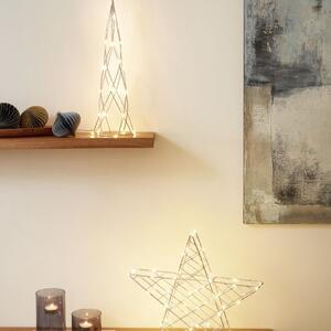 Kave Home Stříbrná vánoční světelná dekorace ve tvaru vánočního stromku LaForma Shirly