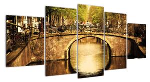 Most přes řeku - obraz (150x70cm)