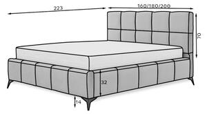 Čalouněná postel LISTA, 180x200, Nube 03