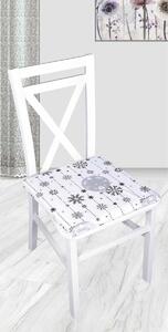 DekorTextil Sedák na židli Vločka a baňka - bíločerná - 40 x 40 cm