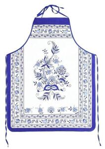 DekorTextil Zástěra Cibulák s modrým lemem - (š x d): 64 x 80 cm