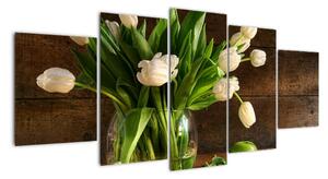 Tulipány ve váze - obraz (150x70cm)