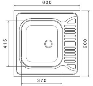 Nerezový dřez Sinks CLP-D 600 M 0,5mm matný
