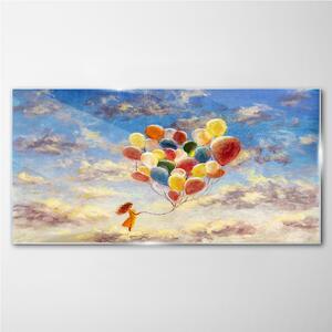 Obraz na skle Obraz na skle Moderní oblohy balónky