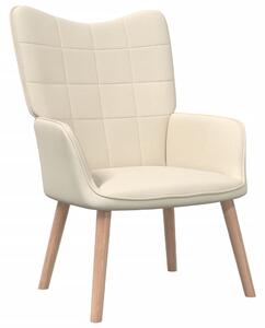 Relaxační židle krémová textil