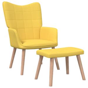 Relaxační židle se stoličkou hořčicová textil