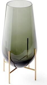 Audo CPH Kouřově zeleno šedá skleněná váza AUDO Échasse M 45 cm