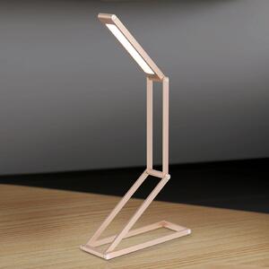 Nabíjecí stolní lampa Falto LED, zlatá barva, hliník, nastavitelná