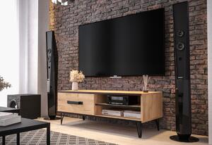 TV stolek MONTIS, 100x43x45, dub kraft zlatý/černá