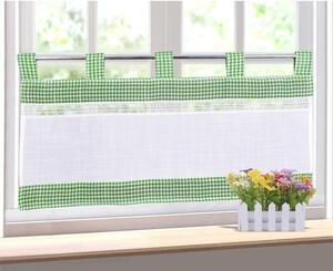 DekorTextil Hotová záclona Kostička a krajka - zelená - (šíře x výška): 80 x 40 cm