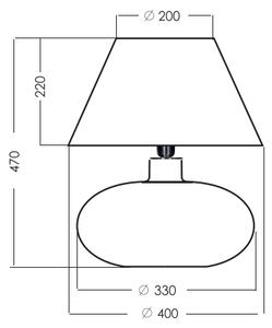 Skleněná stolní lampa do ložnice nebo obýváku