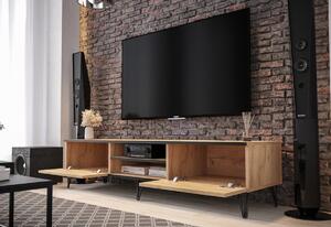 TV stolek MONTIS 2, 150x43x45, dub kraft zlatý/černá