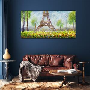 Obraz na skle Obraz na skle Eiffelovy stromy stromy věž