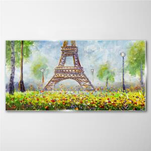 Obraz na skle Obraz na skle Eiffelovy stromy stromy věž