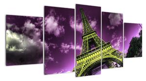 Abstraktní obraz Eiffelovy věže (150x70cm)