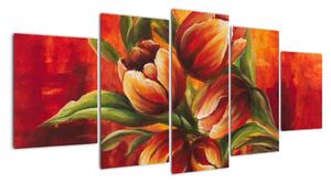 Obraz tulipánů na stěnu (150x70cm)