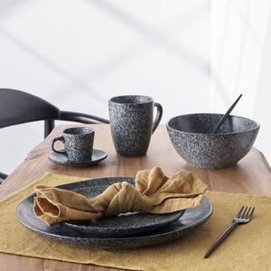 Černý keramický dezertní talíř Kave Home Airena 20,7 cm