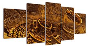 Obraz kávových zrn na zeď (150x70cm)