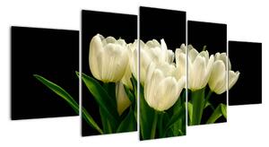 Bílé tulipány - obraz (150x70cm)