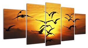 Obraz letících ptáků (150x70cm)