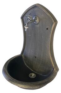 ROTO zahradní umyvadlo Saturn 71 cm bronzově hnědé - kohoutek Fanski, výpusť