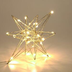 Malá zlatá vánoční světelná dekorace ve tvaru hvězdy Kave Home Nicoletta