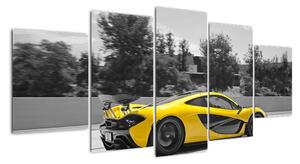 Žluté sportovní auto - obraz (150x70cm)