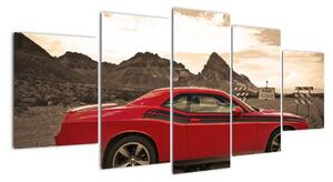 Červené auto - obraz (150x70cm)
